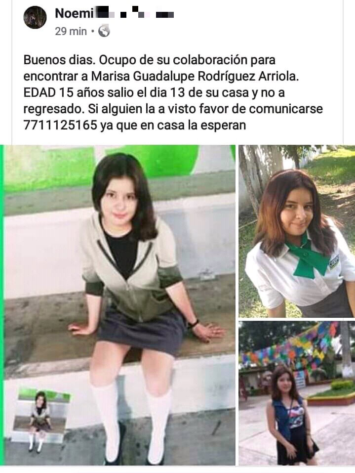 Desaparece quinceañera