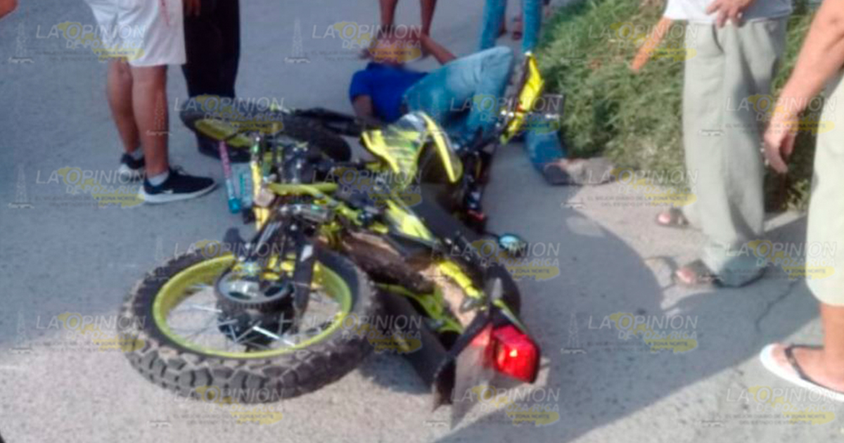 Se accidenta motociclista; en la vía Álamo-Tamazunchale