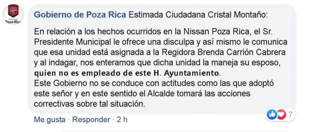 Marido de regidora Brenda Carrión, prepotente en camioneta del Gobierno de Poza Rica