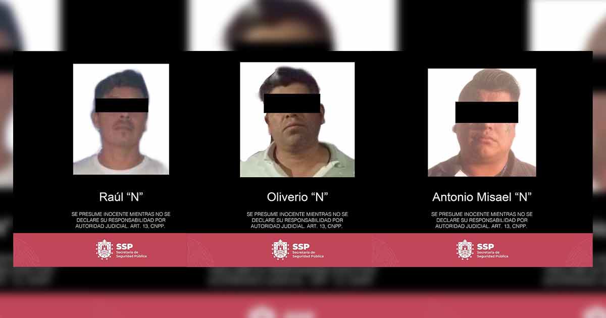 Detienen a tres personas por la portación ilegal de arma de fuego y robo