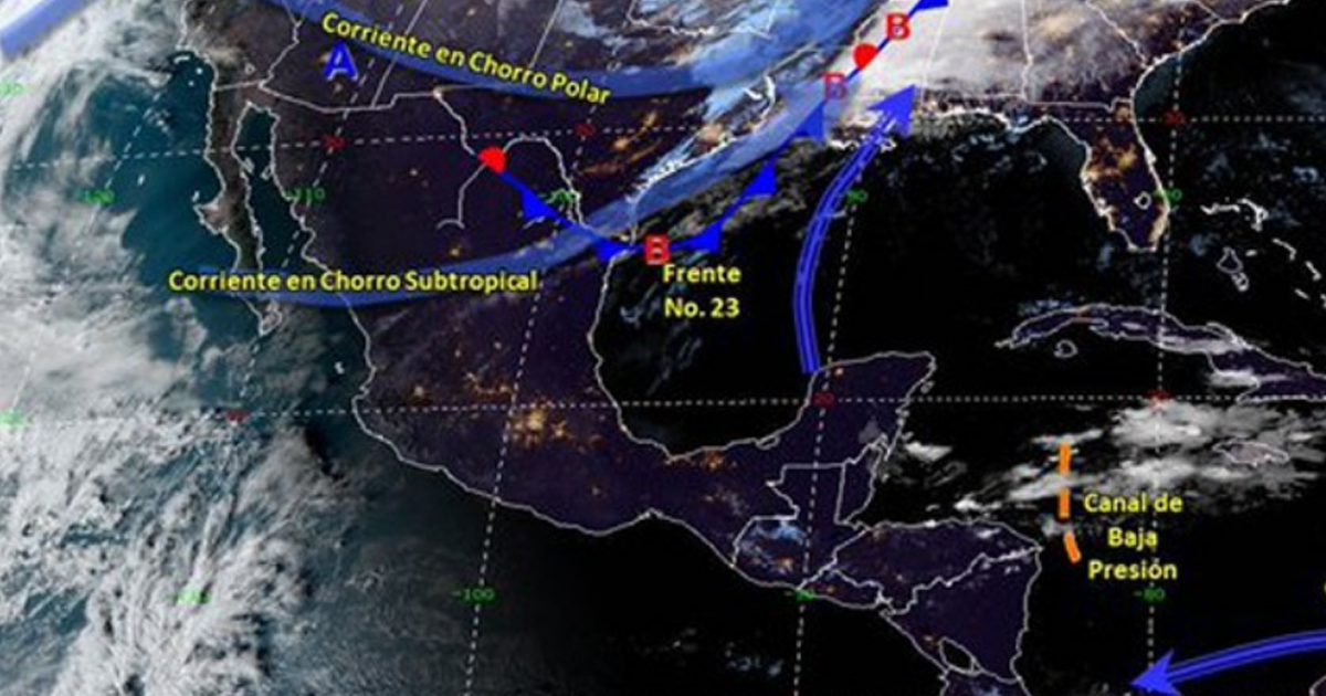 Frente frío 23 se extenderá sobre el norte y noreste del país