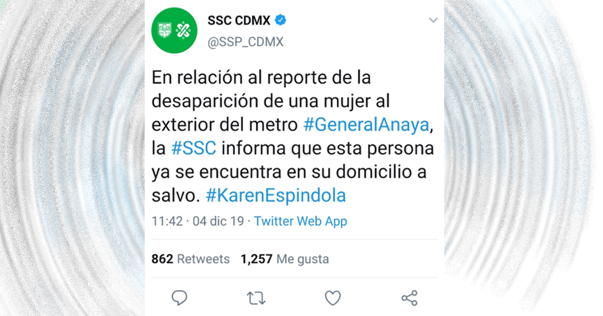 "No en las mejores condiciones", pero Karen Espíndola ya está en casa