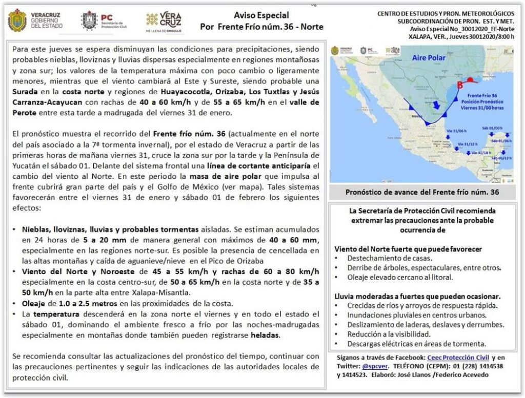 Lástima… agua nieve y lluvia para fin de semana largo, alerta Protección Civil