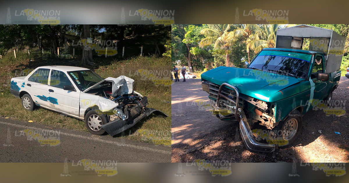 Encontronazo de Tsuru contra camioneta