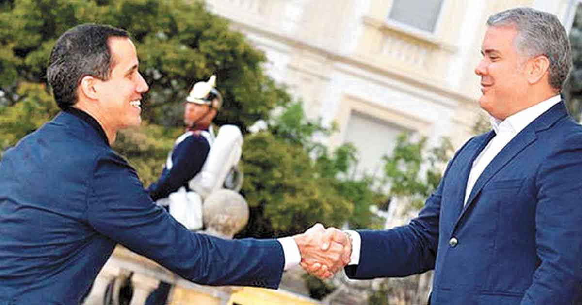 Burla Guaidó vigilancia chavista y viaja a Bogotá