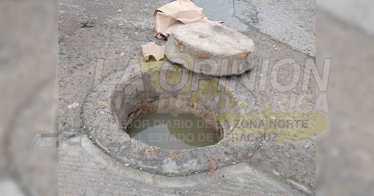Habitantes de Papantla están hartos de las aguas negras