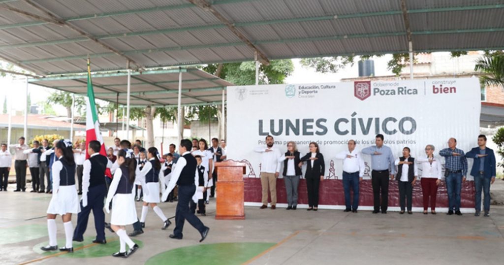 Retoman autoridades Programa Cívico Escolar en la Primaria Aquiles Serdán
