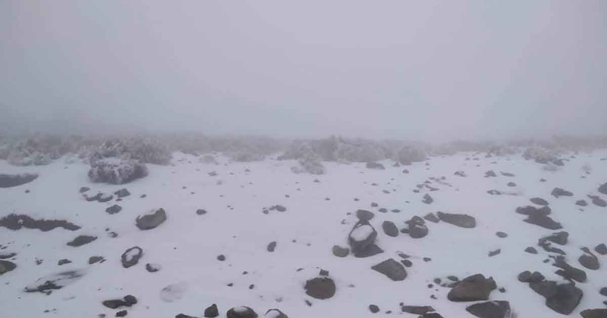 Por aguanieve en Cofre de Perote se limita el acceso a la montaña