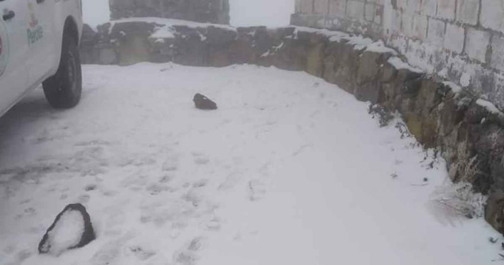 Por aguanieve en Cofre de Perote se limita el acceso a la montaña