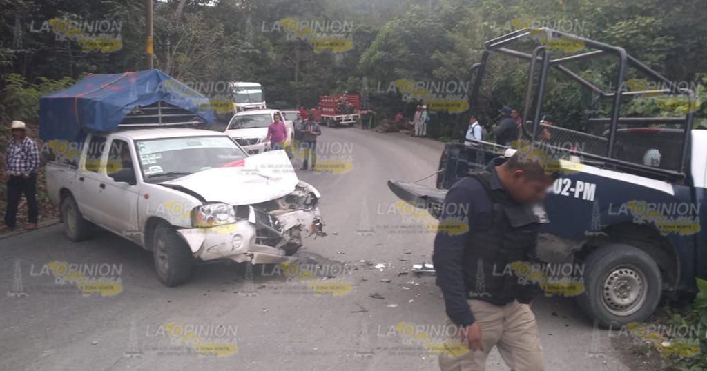Policía herido en choque, sobre la carretera Coyutla a Filomeno Mata