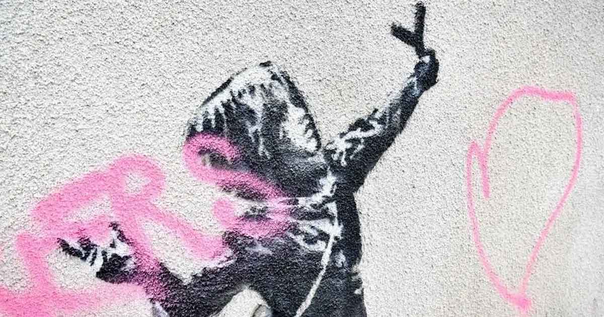 Vandalizan nueva obra de Bansky realizada por San Valentín
