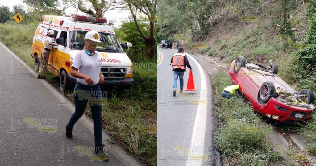 Huían de retén; metros adelante vuelcan