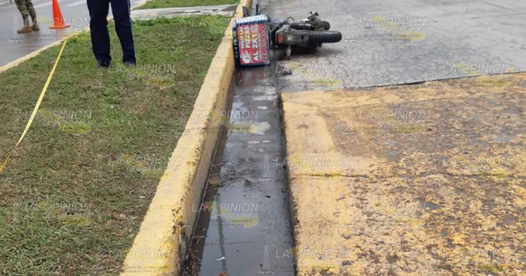 Derrapa y casi se mata