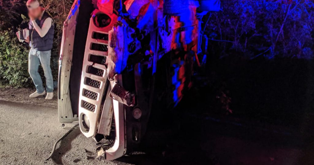 ¡Cruenta carambola; tres lesionados!