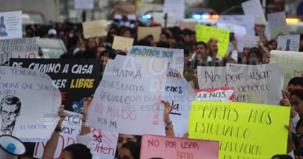 Protestan estudiantes contra la inseguridad