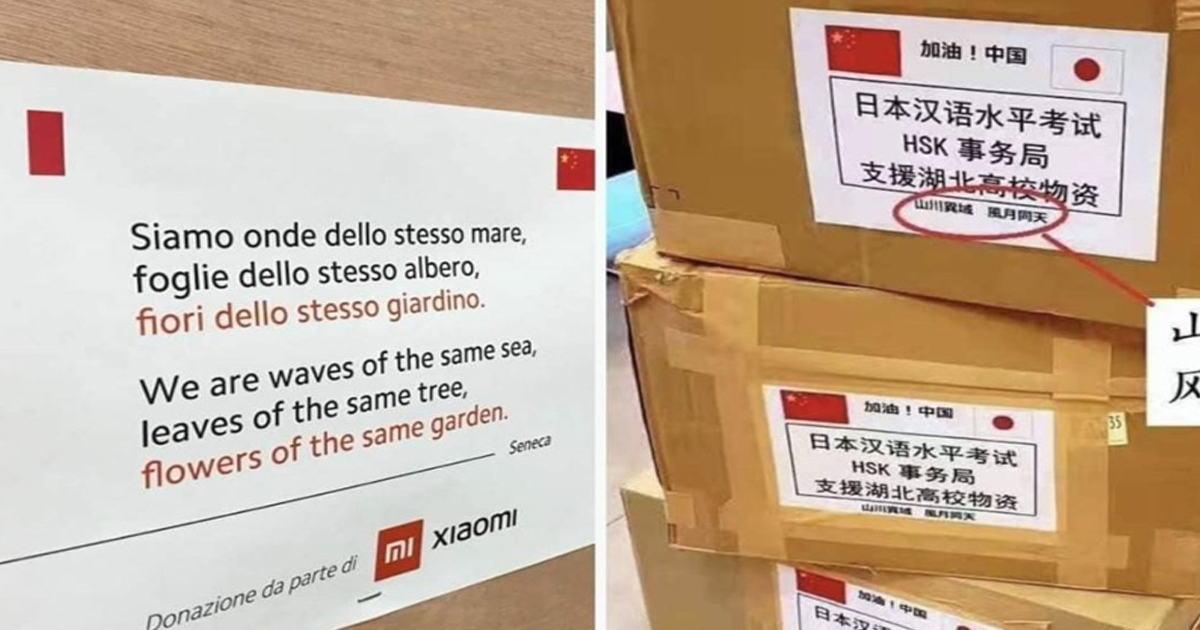 “Somos olas del mismo mar”: China, Italia y Japón se escriben mensajes de apoyo en donaciones