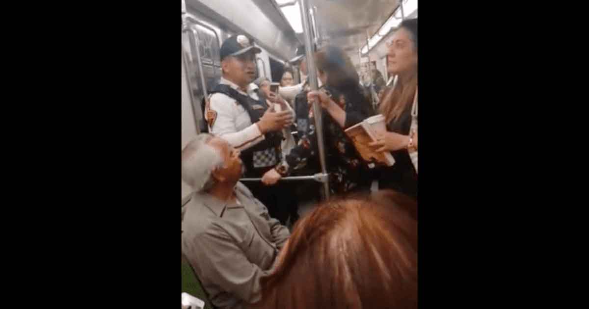 Mujer intentan sacar a abuelito de vagón exclusivo para mujeres del Metro
