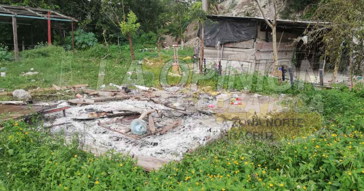 Queman viviendas en Lomas del Pedral, en Papantla