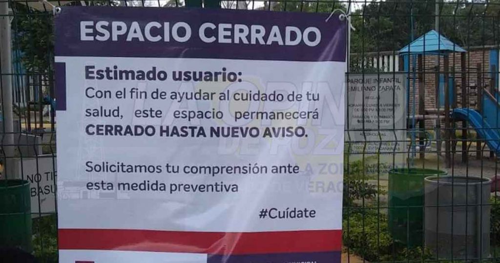 Cierran parques infantiles en Poza Rica