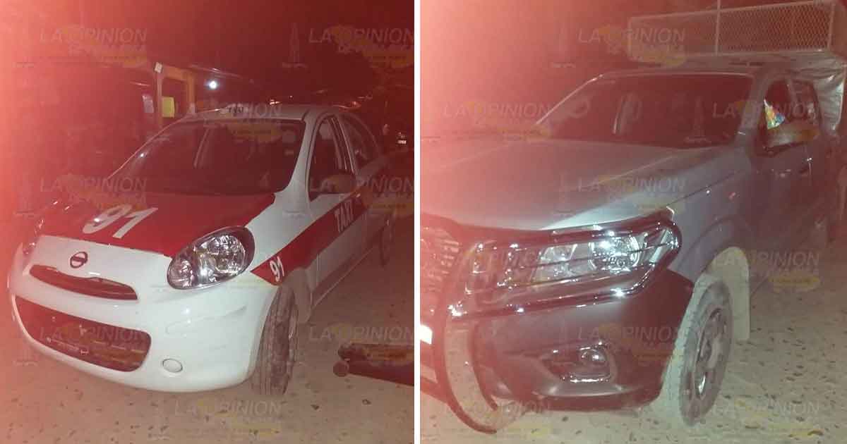 Choque de taxis por ir en el celular