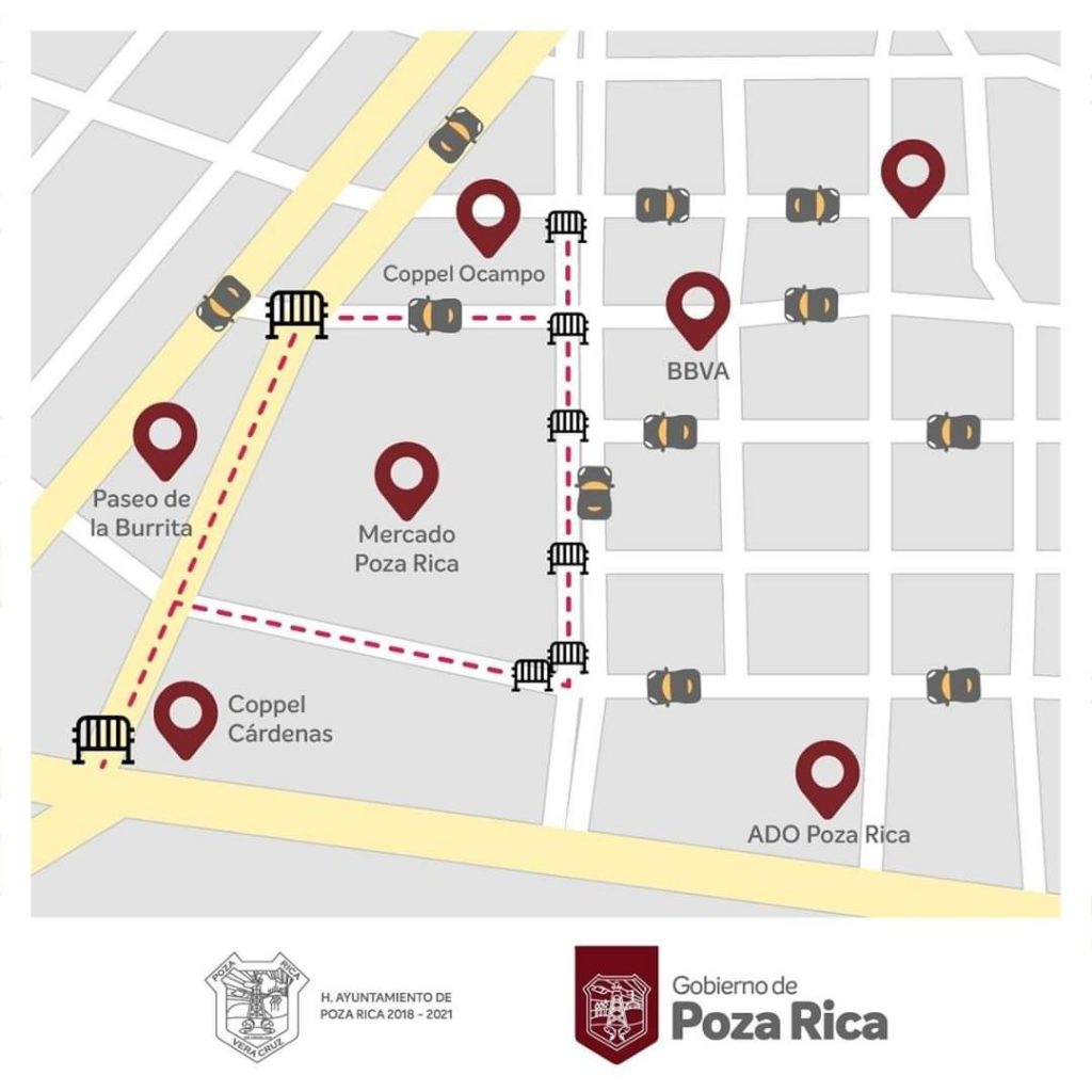 Cierran calles del primer cuadro en Poza Rica