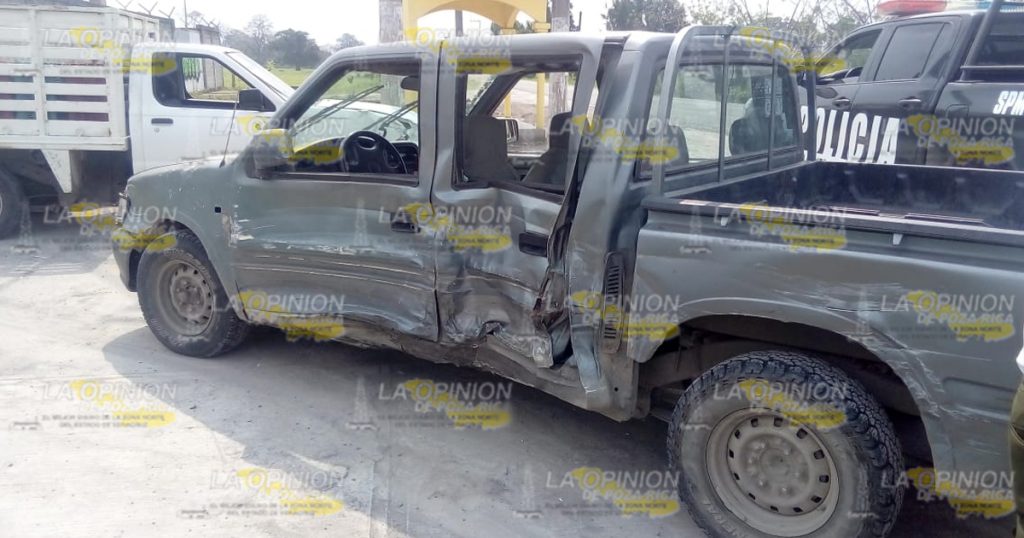 No hace alto y lo embiste; choque de camionetas en Oriente Medio Día, Espinal