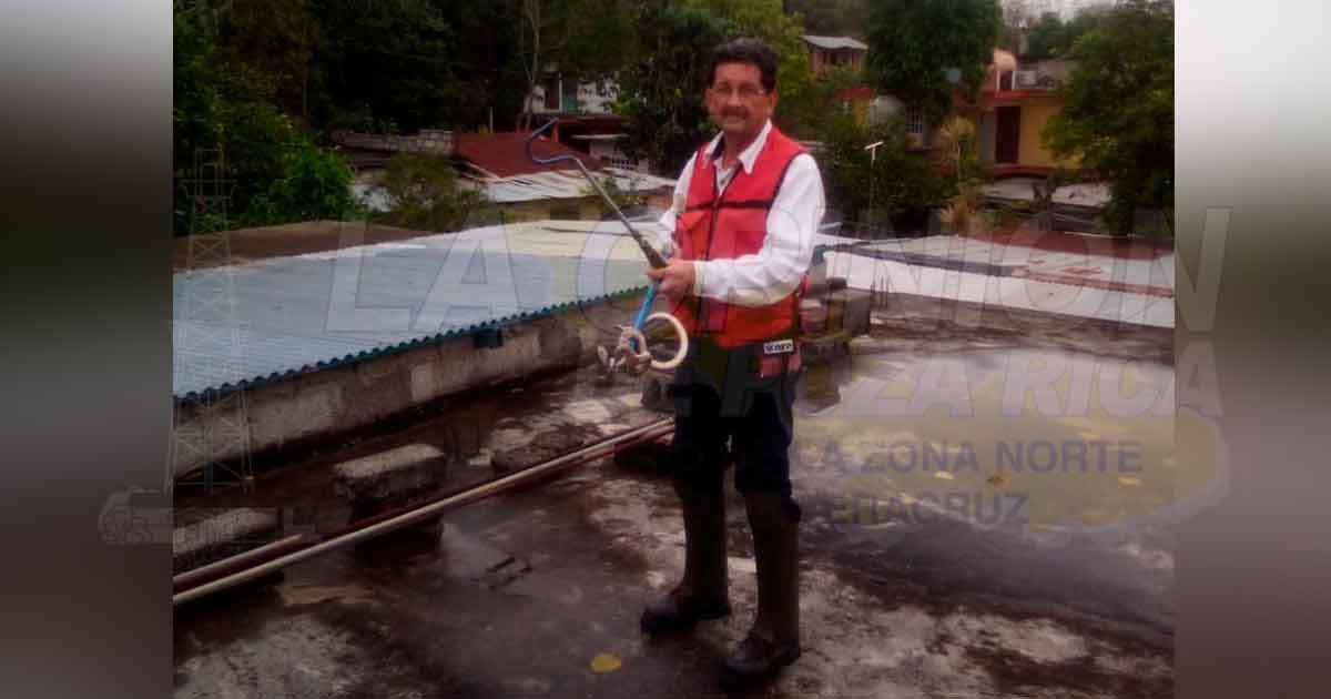 Capturan víbora venenosa en el techo de una vivienda