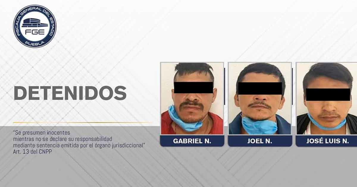FGE Puebla rescató a víctima de secuestro y detuvo a tres presuntos partícipes en Teziutlán