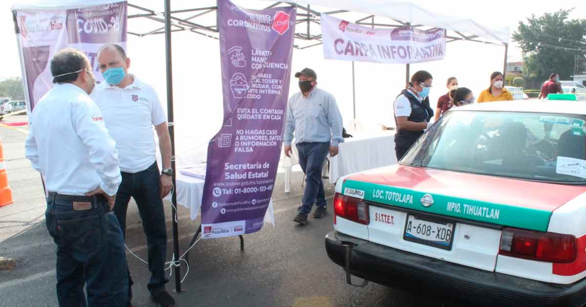 Instala Gobierno de Poza Rica Filtros de Control Sanitario contra el COVID 19 en accesos a Poza Rica