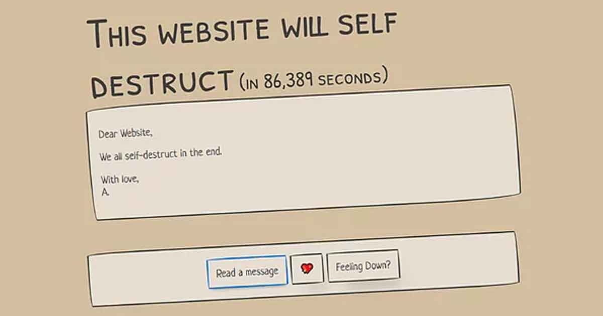'Querida página, no te autodestruyas': la web que necesita un mensaje cada 24 horas para no morir