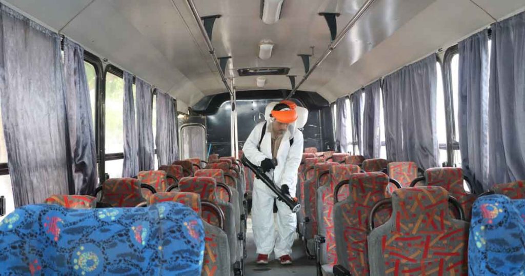 Amplían sanitización en transporte público y espacios públicos en Poza Rica