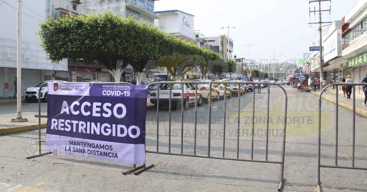 Amplían en Poza Rica medidas de prevención en el primer cuadro de la ciudad