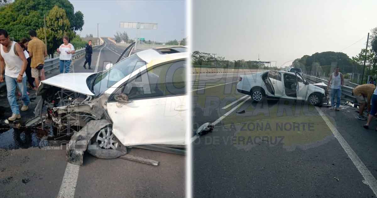 Turistas casi se matan sobre la autopista México-Tuxpan