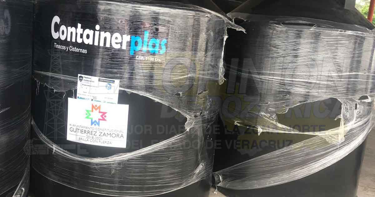 Con la entrega de tanques, Zamoreños podrán almacenar agua