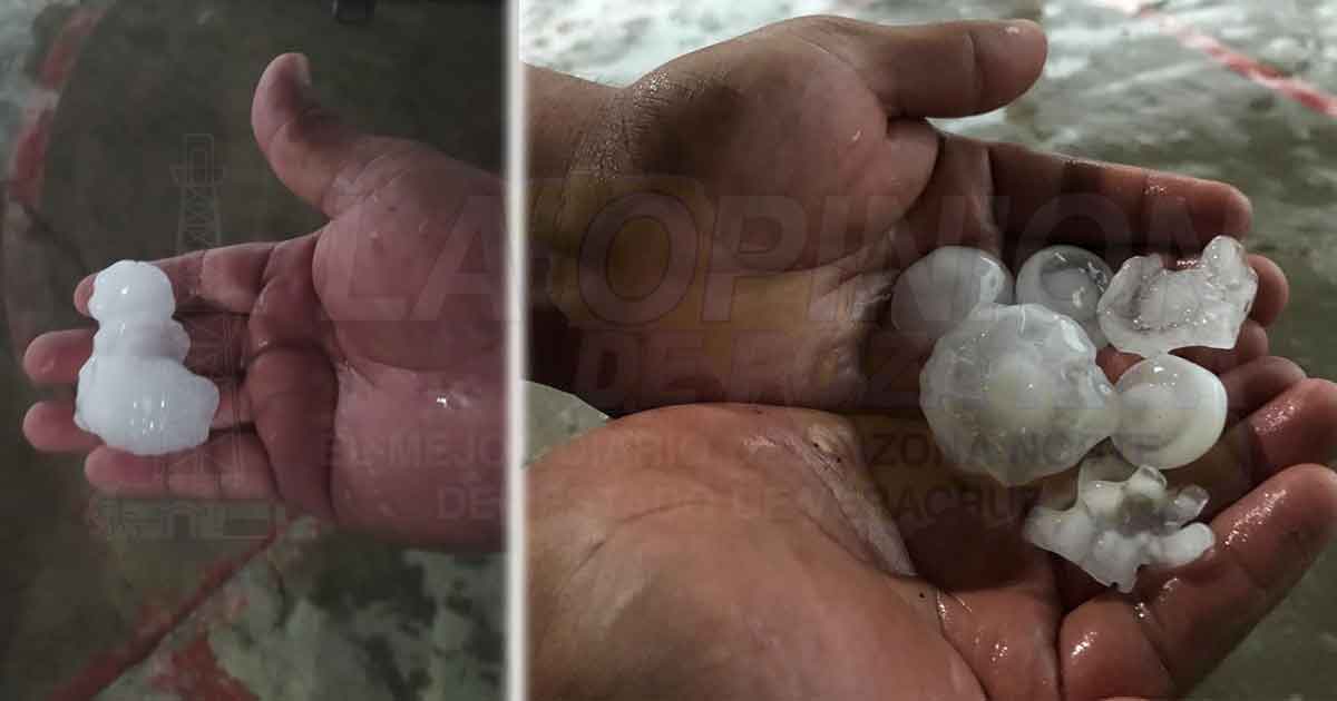 Sorprende granizo en Coyutla