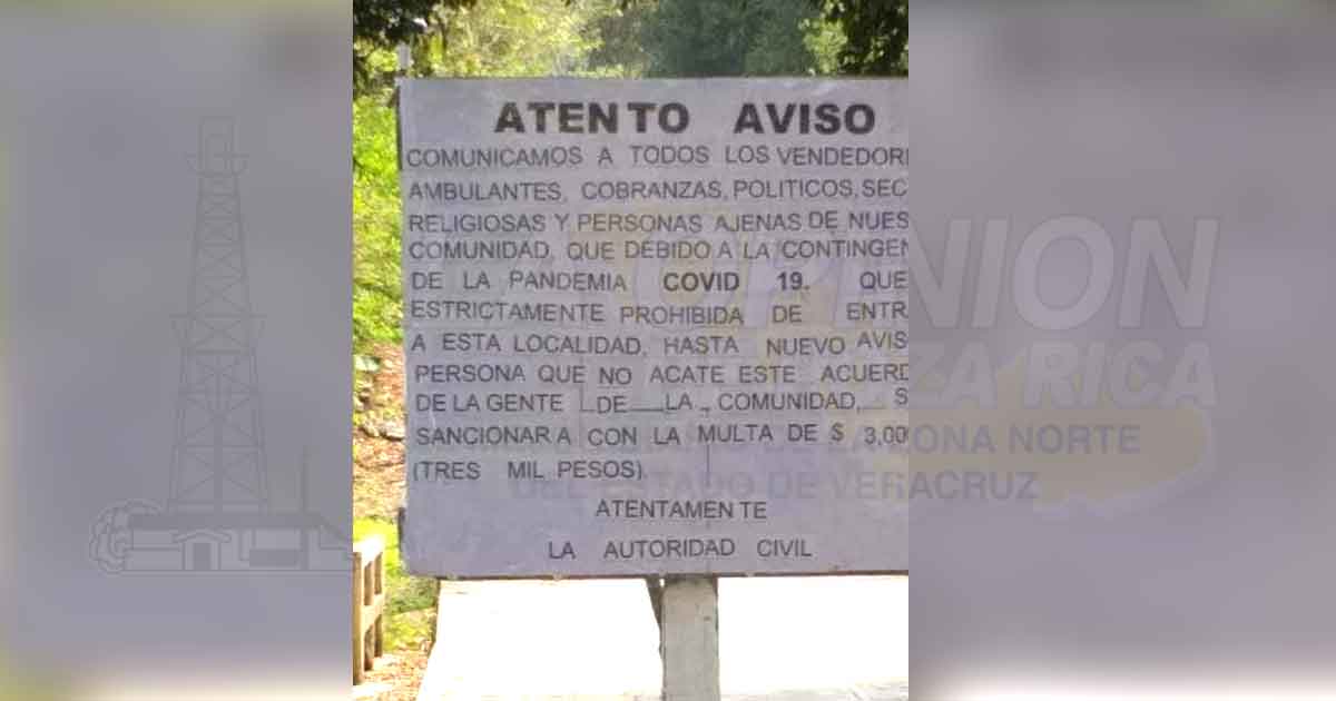 Comunidades de la huasteca hidalguense toman medidas enérgicas ante Covid-19