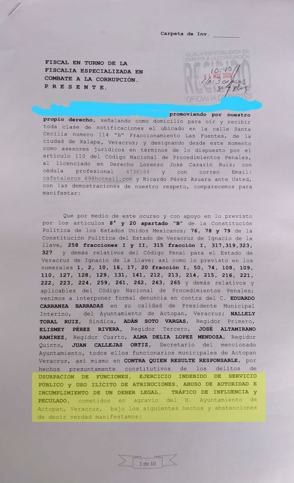 Denuncian a edil ante Fiscalía Anticorrupción