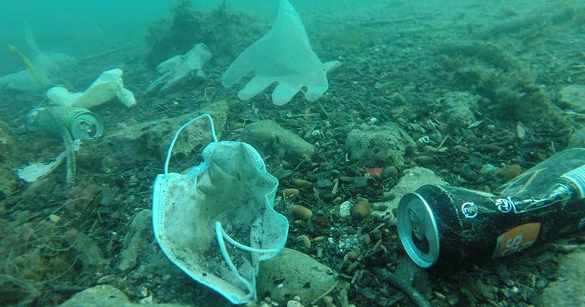 'Cochinero' de cubrebocas y guantes en aguas del Mediterráneo
