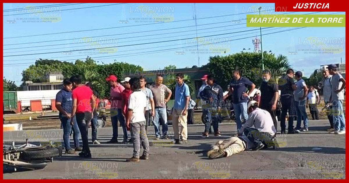 Auxiliar de protección civil se accidentó en el libramiento de Martínez de la Torre