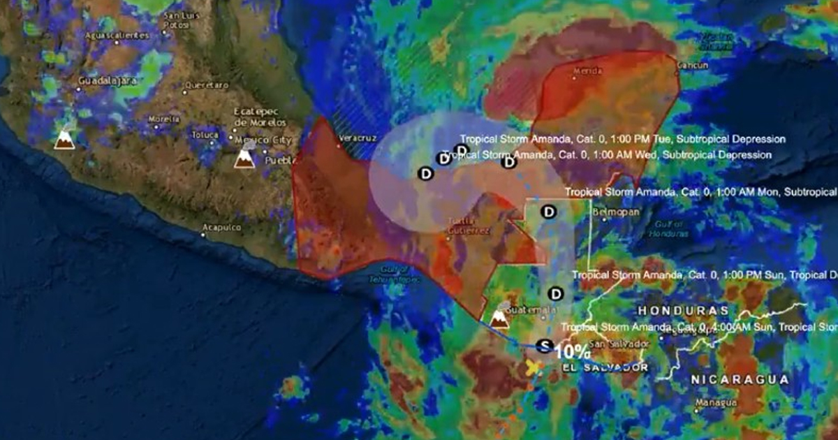 Depresión Tropical “Dos-E” se fortalece y sube a Tormenta Tropical Amanda