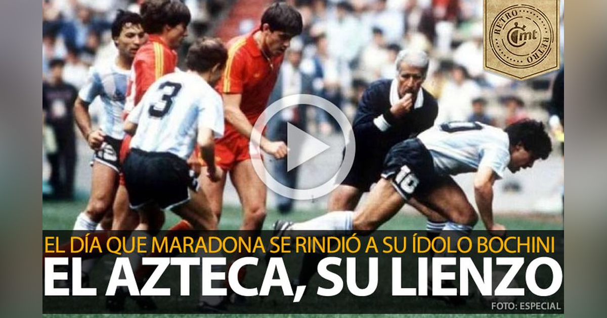 Maradona: cuando se rindió a su ídolo Bochini en el Estadio Azteca