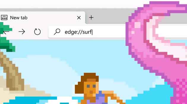 Microsoft Edge tiene su propio juego incorporado, se llama Surf y es divertido