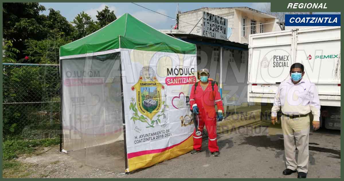 Hay rotación de módulos de sanitización en el municipio de Coatzintla