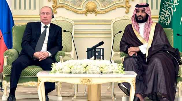Putin y el príncipe saudí acuerdan más los recortes de producción de petróleo