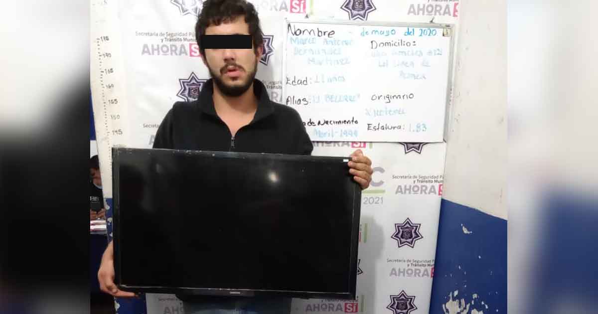 Se robó una pantalla de un motel; está detenido