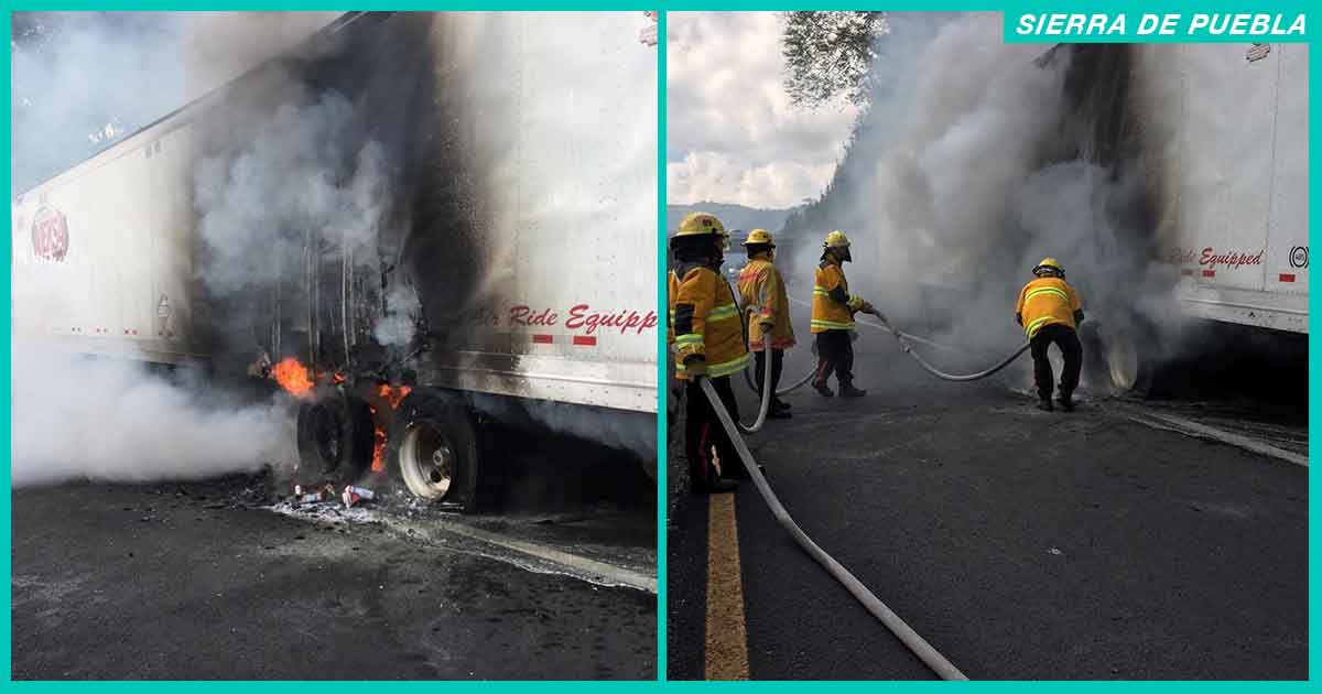 Se quema tráiler en la autopista México-Tuxpan