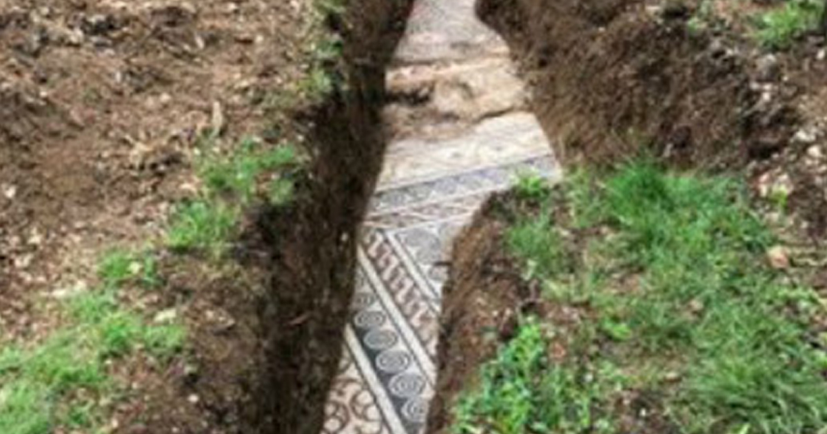 Descubren un antiguo suelo de mosaico romano bajo un viñedo en el norte de Italia