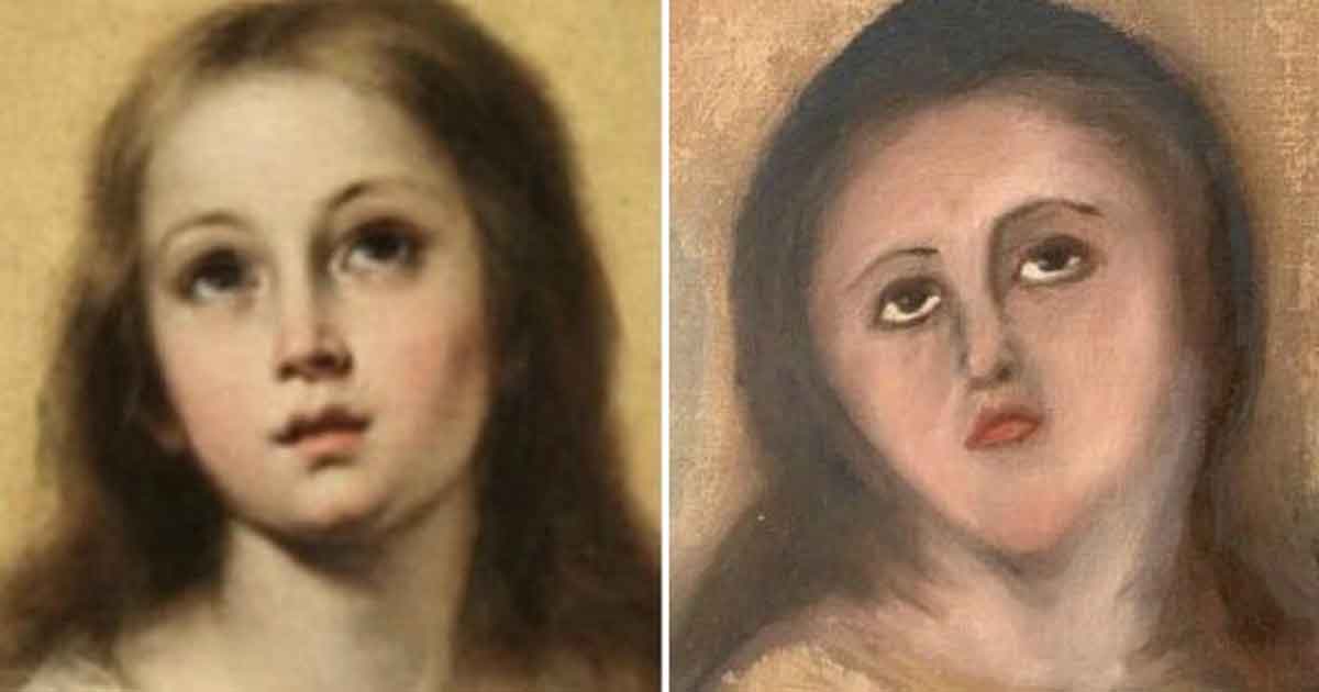 Inmaculada de Murillo queda desfigurada luego de fallida restauración