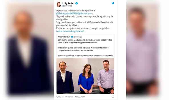 Lilly Téllez se suma a la bancada del PAN