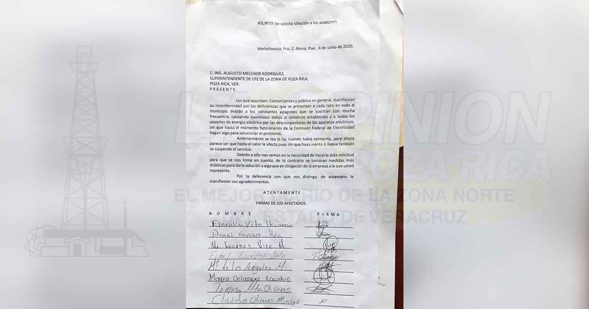 Ya no toleran los apagones, exigen intervención de la CFE